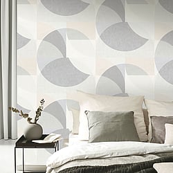 Galerie Wallcoverings Product Code 10150-31 - ELLE Decoration Wallpaper Collection - Light Grey Beige Colours - Geometric Circle Graphic Design