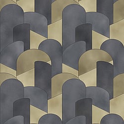 Galerie Wallcoverings Product Code 10155-15 - ELLE Decoration Wallpaper Collection - Gold Black Colours - 3D Geometric Graphic Design