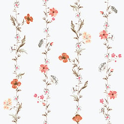 Galerie Wallcoverings Product Code 1902-3 - Spring Blossom Wallpaper Collection - Coarl Taupe White Colours - VERTICAL GARDEN Design