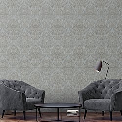 Galerie Wallcoverings Product Code 32605 - The New Design Book Wallpaper Collection - Grey Gold Colours - Floral Damask Design