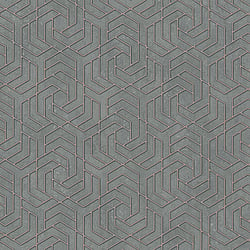 Galerie Wallcoverings Product Code 32609 - City Glam Wallpaper Collection - Rose Gold Grey Colours - Hex Geometric Design