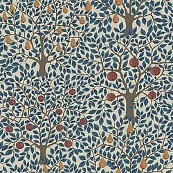 Galerie Wallcoverings Product Code 33013 - Apelviken Wallpaper Collection - Blue Colours - Apples and Pears Design