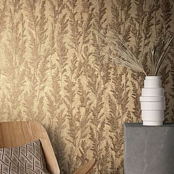 Galerie Wallcoverings Product Code 33208 - Natural Opulence Wallpaper Collection - Gold Colours - Feathery Tree Design