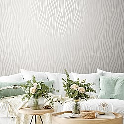 Galerie Wallcoverings Product Code 34258 - The New Design Book Wallpaper Collection - White Colours - Wave Design