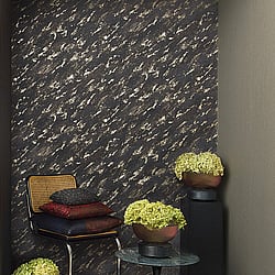 Galerie Wallcoverings Product Code 34905 - Eclectic Wallpaper Collection - Brown/Gold Colours - Plaster look Design