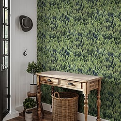 Galerie Wallcoverings Product Code 45730 - Woods And Wicker Wallpaper Collection - Green Colours - Trees Design