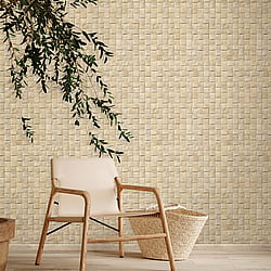 Galerie Wallcoverings Product Code 45740 - Woods And Wicker Wallpaper Collection - Beige Colours - 3D optics Design