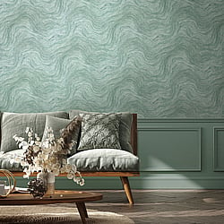 Galerie Wallcoverings Product Code 45759 - Bricks And More Wallpaper Collection - Green Colours - Marble optic Design