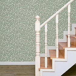 Galerie Wallcoverings Product Code 47640 - Heritage Wallpaper Collection - green Colours - Vintage Leaf Design