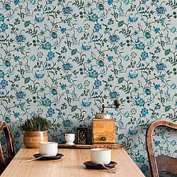 Galerie Wallcoverings Product Code 47647 - Heritage Wallpaper Collection - Blue Colours - Floral Design