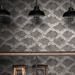 Galerie Wallcoverings Product Code 64985 - Crafted Wallpaper Collection - Brown Grey Silver Colours - Stamped Design