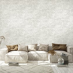 Galerie Wallcoverings Product Code 65004 - Feel Wallpaper Collection - Silver Light Grey Cream  Colours - Seashell Design