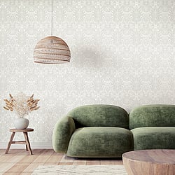 Galerie Wallcoverings Product Code 65184 - Precious Wallpaper Collection - White Colours - Brocade Design