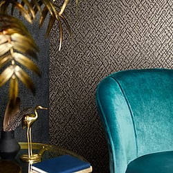 Galerie Wallcoverings Product Code 95039 - Vault Wallpaper Collection - Black Colours - An interesting play on a diamond geometric, with industrial elements creating a cross hatch effect accentuated with an embossed sheen. A relaxing take on a classic pattern that will be on trend for years to come.  Design