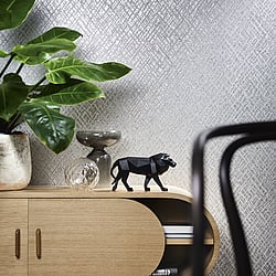 Galerie Wallcoverings Product Code 95041 - Vault Wallpaper Collection - Grey Colours - An interesting play on a diamond geometric, with industrial elements creating a cross hatch effect accentuated with an embossed sheen. A relaxing take on a classic pattern that will be on trend for years to come.  Design