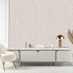 Galerie Wallcoverings Product Code 95067 - Vault Wallpaper Collection - Pearl Colours - A great choice for adding texture and interest to a room. This wallpaper style is made to mimic a dense wall of uniform leaves, creating a three-dimensional look which lets the beautiful linework and tonal differences shine through. A stylish way to update any of the rooms in your home. Design