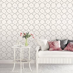 Galerie Wallcoverings Product Code AF37744 - Abby Rose 4 Wallpaper Collection - Light Grey Black Colours - Floral Laurel Design