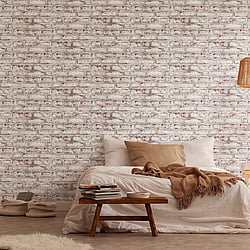 Galerie Wallcoverings Product Code BB51100 - Bricks And More Wallpaper Collection - Brown Grey White Colours - Coastal Brick Effect Motif Design