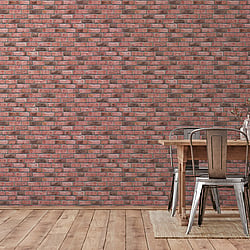 Galerie Wallcoverings Product Code BB51108 - Bricks And More Wallpaper Collection - Brown Red Colours - Weathered Walls Motif Design