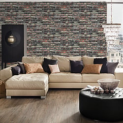 Galerie Wallcoverings Product Code BB51113 - Bricks And More Wallpaper Collection - Beige Brown Grey Colours - Brickshire Residents Motif Design