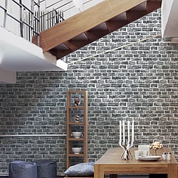 Galerie Wallcoverings Product Code BB51123 - Bricks And More Wallpaper Collection - Grey Black Colours - Stone Symphony Motif Design