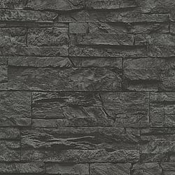 Galerie Wallcoverings Product Code BB51153 - Bricks And More Wallpaper Collection - Grey Black Colours - Graceful Granite Motif Design