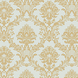 Galerie Wallcoverings Product Code CI38218 - Classic Silks 4 Wallpaper Collection - Blue, Metallic Gold Colours - Classic Damask Design