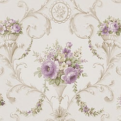 Galerie Wallcoverings Product Code CI38231 - Classic Silks 4 Wallpaper Collection - Beige Purple Yellow Colours - Ornamental Floral Design