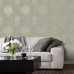 Galerie Wallcoverings Product Code CM2486 - Lustre Wallpaper Collection - Bronze Brown Colours - Damask Design