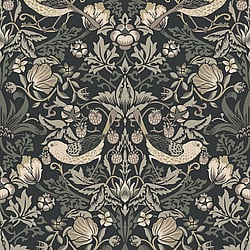 Galerie Wallcoverings Product Code ET11200 - Arts and Crafts Wallpaper Collection - Black Cream Taupe Colours - Fragaria Garden Design