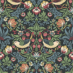 Galerie Wallcoverings Product Code ET11210 - Arts and Crafts Wallpaper Collection - Black Green Red Blue Colours - Fragaria Garden Design