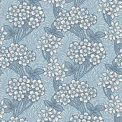 Galerie Wallcoverings Product Code ET12022 - Arts and Crafts Wallpaper Collection - Skye Blue White Colours - Floral Vine Design