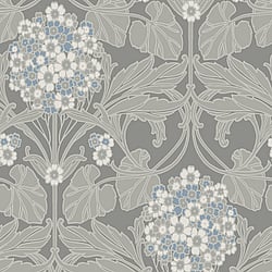 Galerie Wallcoverings Product Code ET12105 - Arts and Crafts Wallpaper Collection - Grey Taupe Blue White Colours - Floral Hydrangea Design