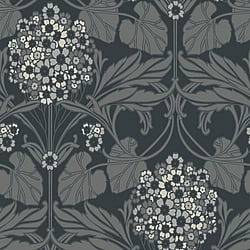 Galerie Wallcoverings Product Code ET12120 - Arts and Crafts Wallpaper Collection - Black Grey White Colours - Floral Hydrangea Design