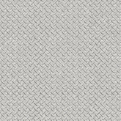 Galerie Wallcoverings Product Code G45175 - Steampunk Wallpaper Collection - Silver Grey Colours - Diamond Plate Design