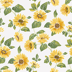 Galerie Wallcoverings Product Code G45458 - Just Kitchens Wallpaper Collection - Yellow Green White Colours - Sunflower Trail Design