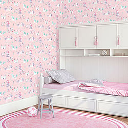 Galerie Wallcoverings Product Code G56523 - Just 4 Kids 2 Wallpaper Collection - Pink Purple Blue Colours - Unicorns and Princesses Design