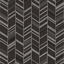 Galerie Wallcoverings Product Code G67716 - Special Fx Wallpaper Collection - Black Grey Silver Colours - Glitter Chevrons Design