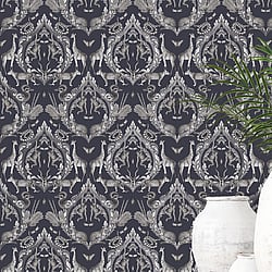 Galerie Wallcoverings Product Code G78311 - Bazaar Wallpaper Collection - Navy Colours - Menagerie Design