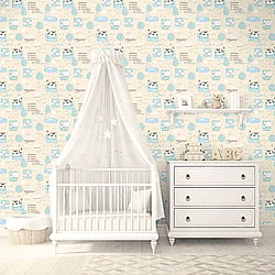 Galerie Wallcoverings Product Code G78374 - Tiny Tots 2 Wallpaper Collection - Beige Turquoise Colours - Farmland Design