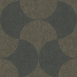 Galerie Wallcoverings Product Code HV41050 - Havana Wallpaper Collection - Grey Metallic Black Colours - Havana Mosaic Fan Motif Design