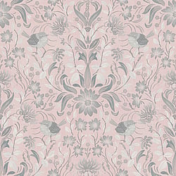 Galerie Wallcoverings Product Code MC61000 - Maison Charme Wallpaper Collection - Pink, Grey Colours - Step into a world of quintessential French chicness with this mesmerizing print. Immerse yourself in its exquisite details, where blossoms, wispy leaves and graceful birds intertwine, evoking the essence of spring. This elegant print breathes life into every room it graces, infusing your space with warmth, charm, and a touch of timeless beauty. Let this gorgeous floral and bird motif transport you to a realm of captivating allure and enchantment. Design