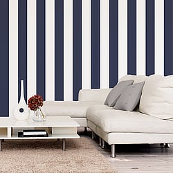 Galerie Wallcoverings Product Code SH34556 - Shades Wallpaper Collection - Navy Colours - Wide Stripe Design