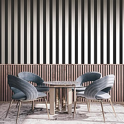 Galerie Wallcoverings Product Code SS21239 - Style Sisters Classic Wallpaper Collection -  Flock Stripe Black Design