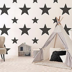 Galerie Wallcoverings Product Code SS21254 - Style Sisters Classic Wallpaper Collection -  Double Star Black Design