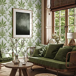 Galerie Wallcoverings Product Code TJ40104 - Mulberry Tree Wallpaper Collection - Green Colours - Abbey Design