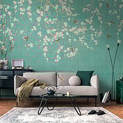 Galerie Wallcoverings Product Code WH45284M - Welcome Home Murals Wallpaper Collection - Blue, Cream, Green Colours - Blossom Serenity Design