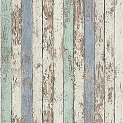 Galerie Wallcoverings Product Code WW22234 - Woods And Wicker Wallpaper Collection - Blue Brown White Colours - Narrow Wood Stripe Effect Motif Design