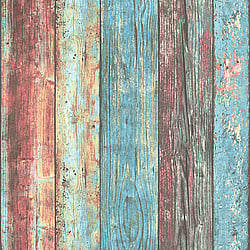 Galerie Wallcoverings Product Code WW22235 - Woods And Wicker Wallpaper Collection - Blue Multi-Colour Colours - Broad Wood Stripe Effect Motif Design