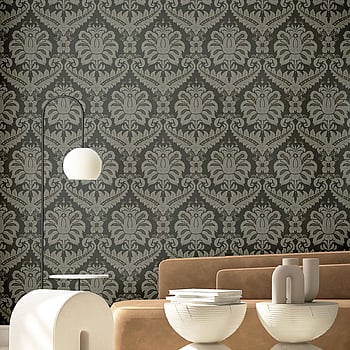 Galerie Wallcoverings Product Code 35929 - Ornamenta Wallpaper Collection - Anthracite Grey Colours -  